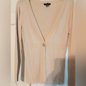 New York & Company Cream/Beige Cardigan Size S